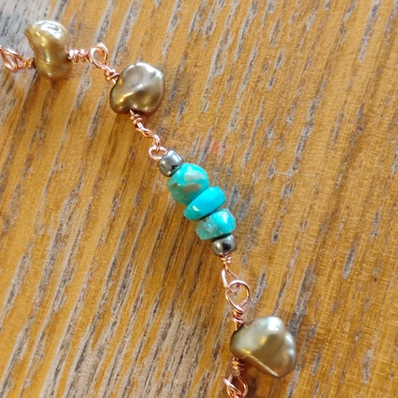 Multi gemstones Kingman turquoise Necklace - Picture 8 of 9